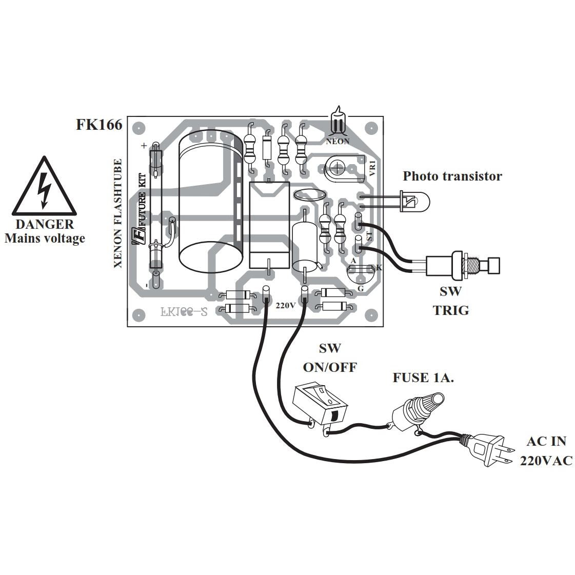 Future Kit Xenon Light Trigger Strobe DIY Kit FK166 Flux
