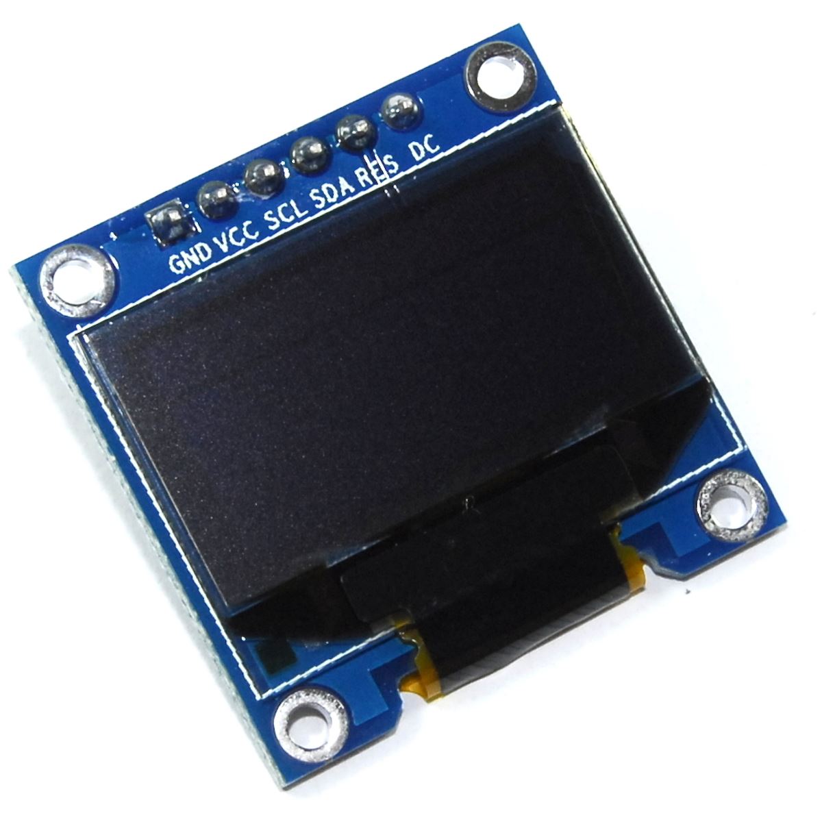 yellow blue Module d'affichage OLED série IIC jaune bleu 0.96 pouces,  12864x64, I2C, SSD1306 0.96, panneau d'affichage LCD GND, VCC, SCL, SDA,  pour Arduino