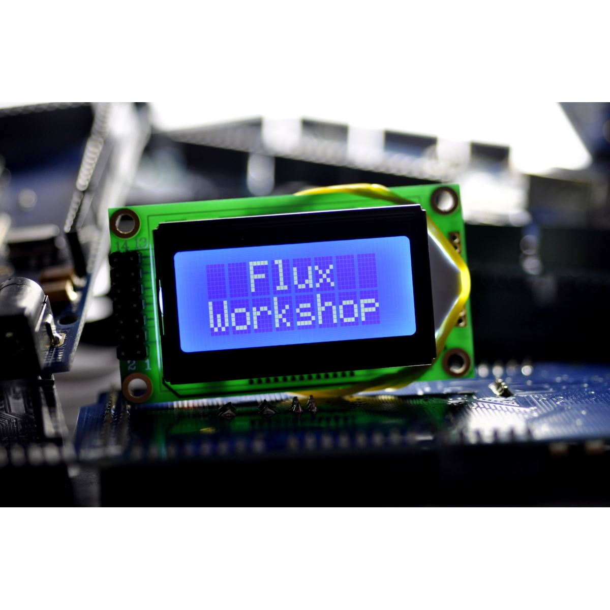 Produktbild von HALJIA LCD 0802 Modul – 8x2 Zeichen, Blau, Weiß, 5V, Für Arduino & Raspberry Pi, 58x32mm