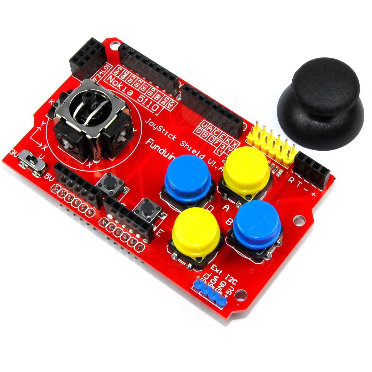 Funduino Joystick Keypad Shield for Arduino UNO V1 nRF Keyes I2C – Flux ...