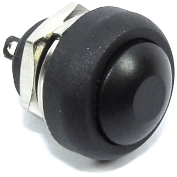 Black 12mm Domed Momentary Switch