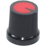 Red Black Control Knob - 6mm Shaft