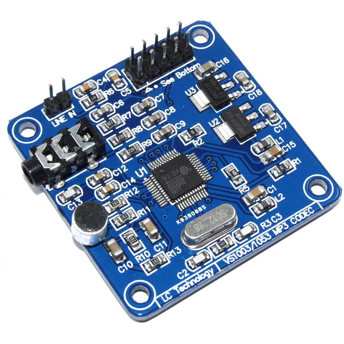 LC Technology VS1003 MP3/WMA/WAV/MIDI Codec Decoder Module MIC SPI ...