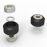 4pcs 15.25mm Solid Black V Wheel with Bearings