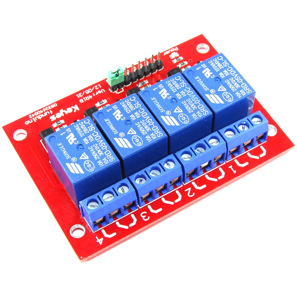Keyes 5V 4 Channel Relay Module MD-007 250V AC 30V DC Funduino – Flux ...