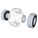 4pcs 24mm Solid Clear V Wheel with Bearings