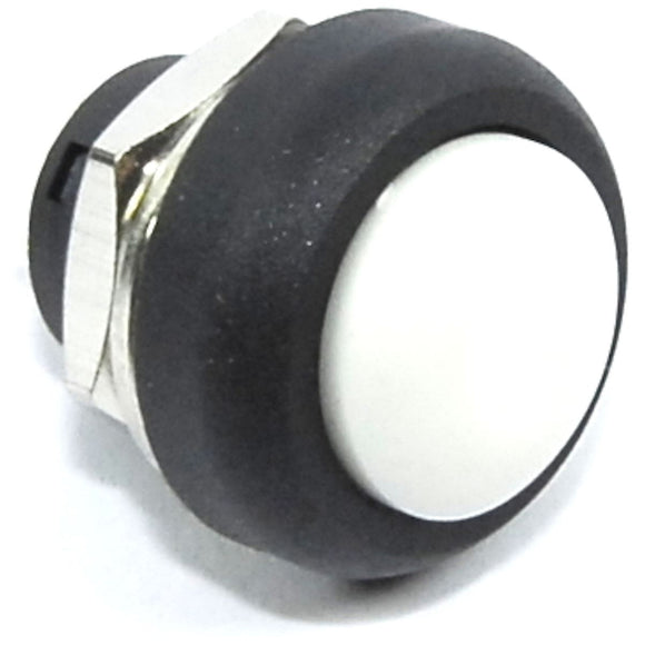 White 12mm Domed Momentary Switch