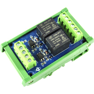 LC Technology 2 Ch 5V Relay Module on DIN Rail Mount