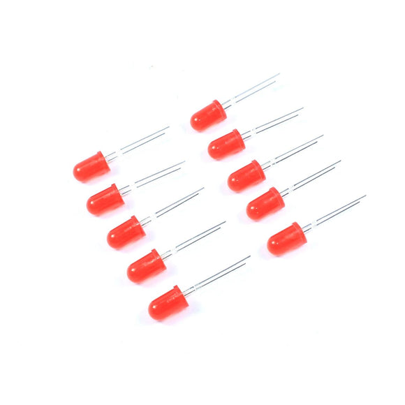 10 x 5mm Red Diffused LEDs